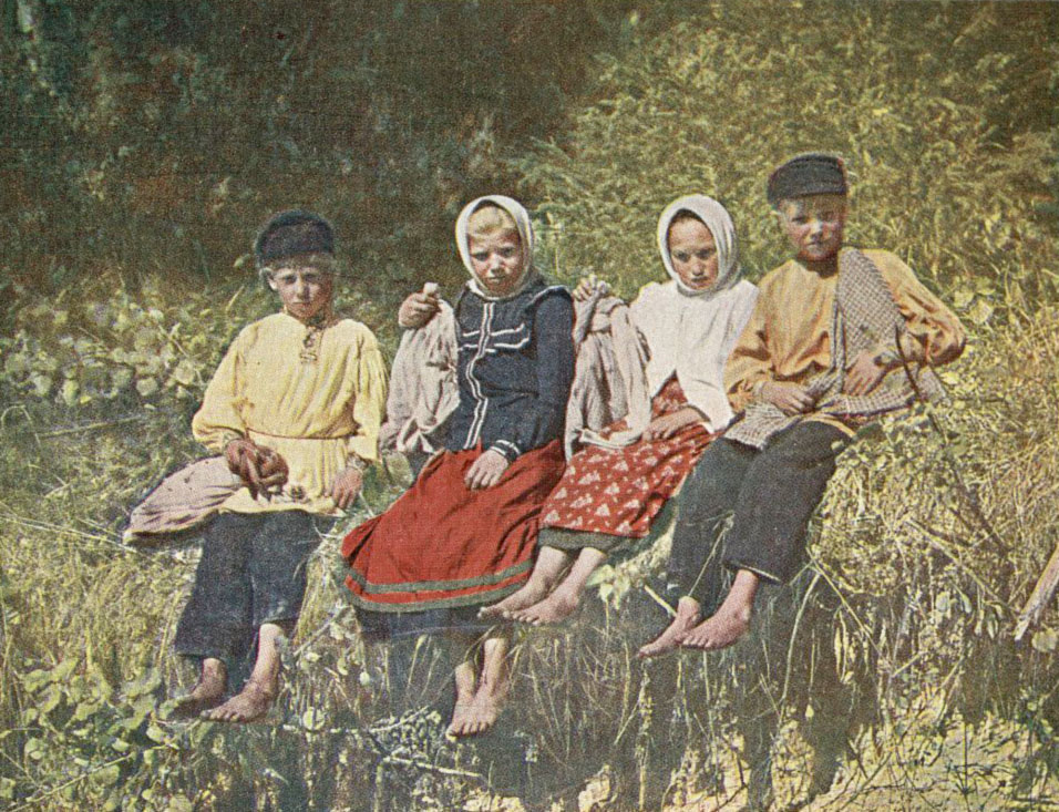 С. М. Прокудин-Горский. Крестьянские дети. Июль 1904 (1905) года