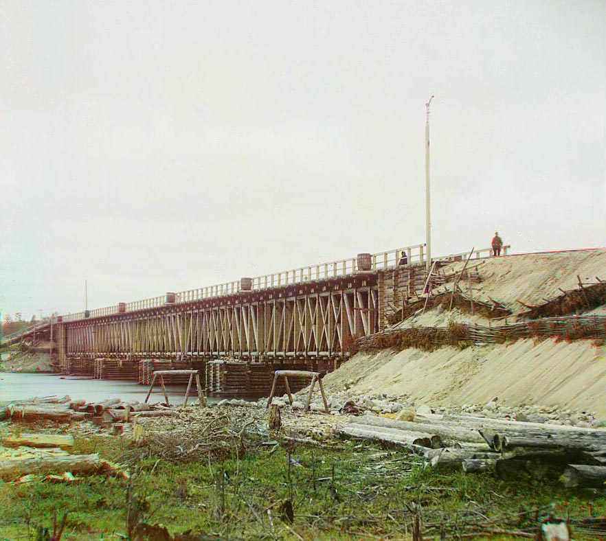 С. М. Прокудин-Горский. Ж.д. мост через реку Сегеж[а]. 1916 год