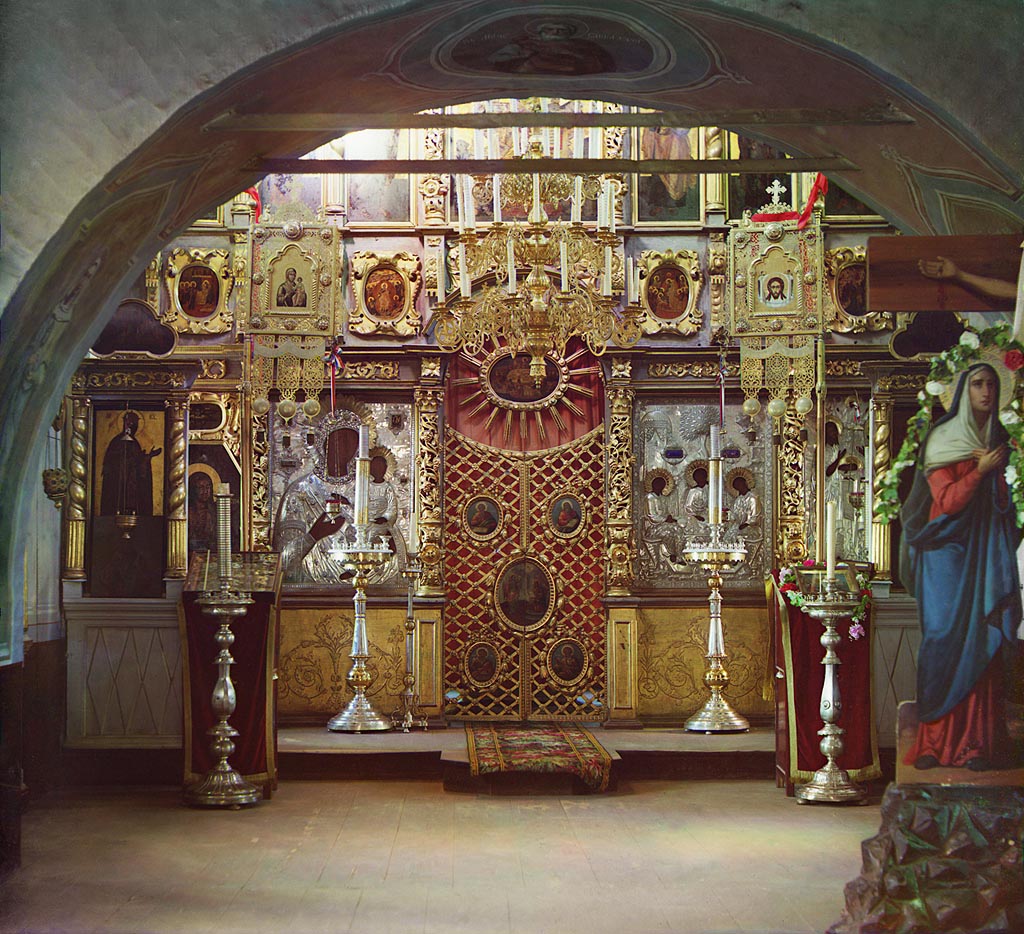 С. М. Прокудин-Горский. Иконостас в Бородинской церкви. 1911 год