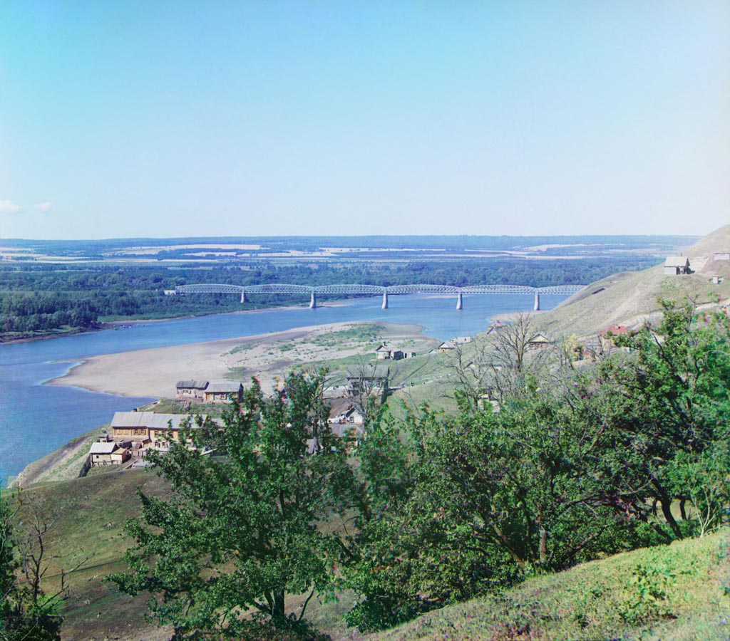 С. М. Прокудин-Горский. Железнодорожный мост через р. Белую близ Уфы. 1910 год