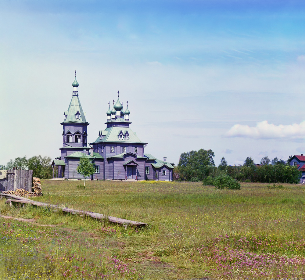 С. М. Прокудин-Горский. Никольская церковь в селе Лаврово. 1909 год
