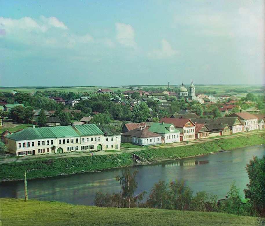 С. М. Прокудин-Горский. г. Торжок. Вид с зап. стороны. Река Тверца. Лето 1910 года