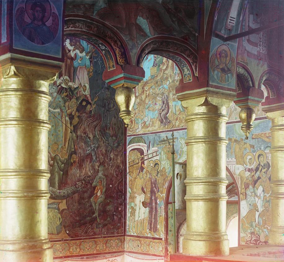 С. М. Прокудин-Горский. Внутри церкви Спаса на сенях. 1911 год